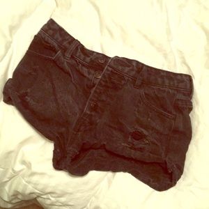 Black jean shorts